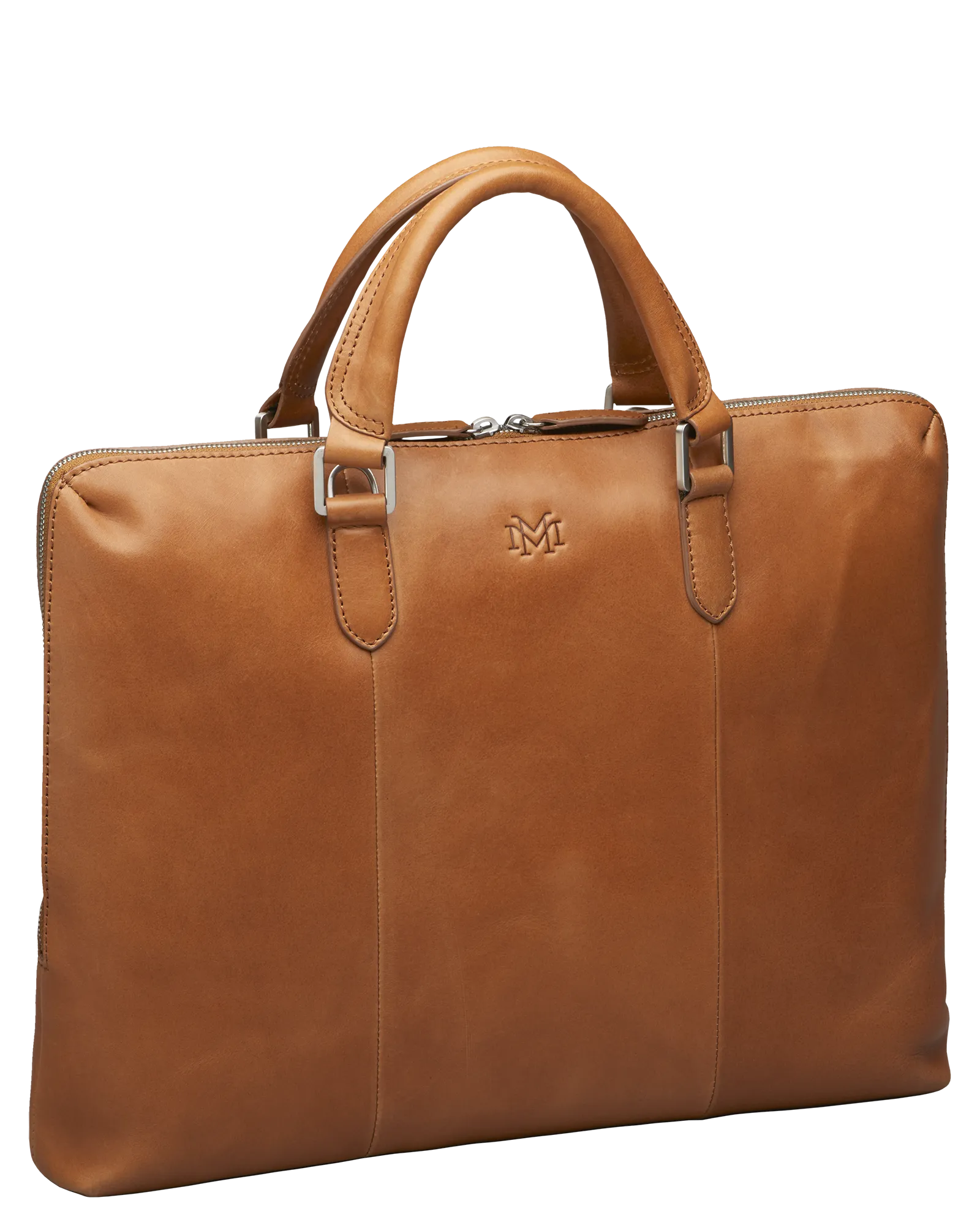 Luton Leather Briefcase Cognac